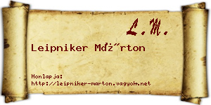 Leipniker Márton névjegykártya